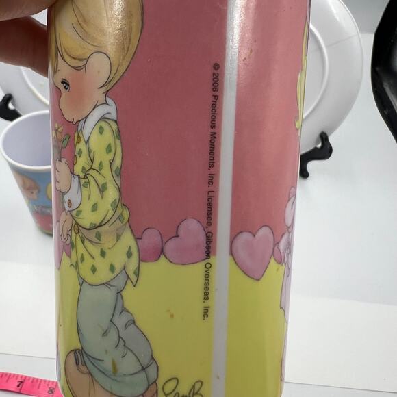 Vintage Precious Moments Kids Plate & Cups Set GIBSON 2006 CRACKED - Picture 8 of 10